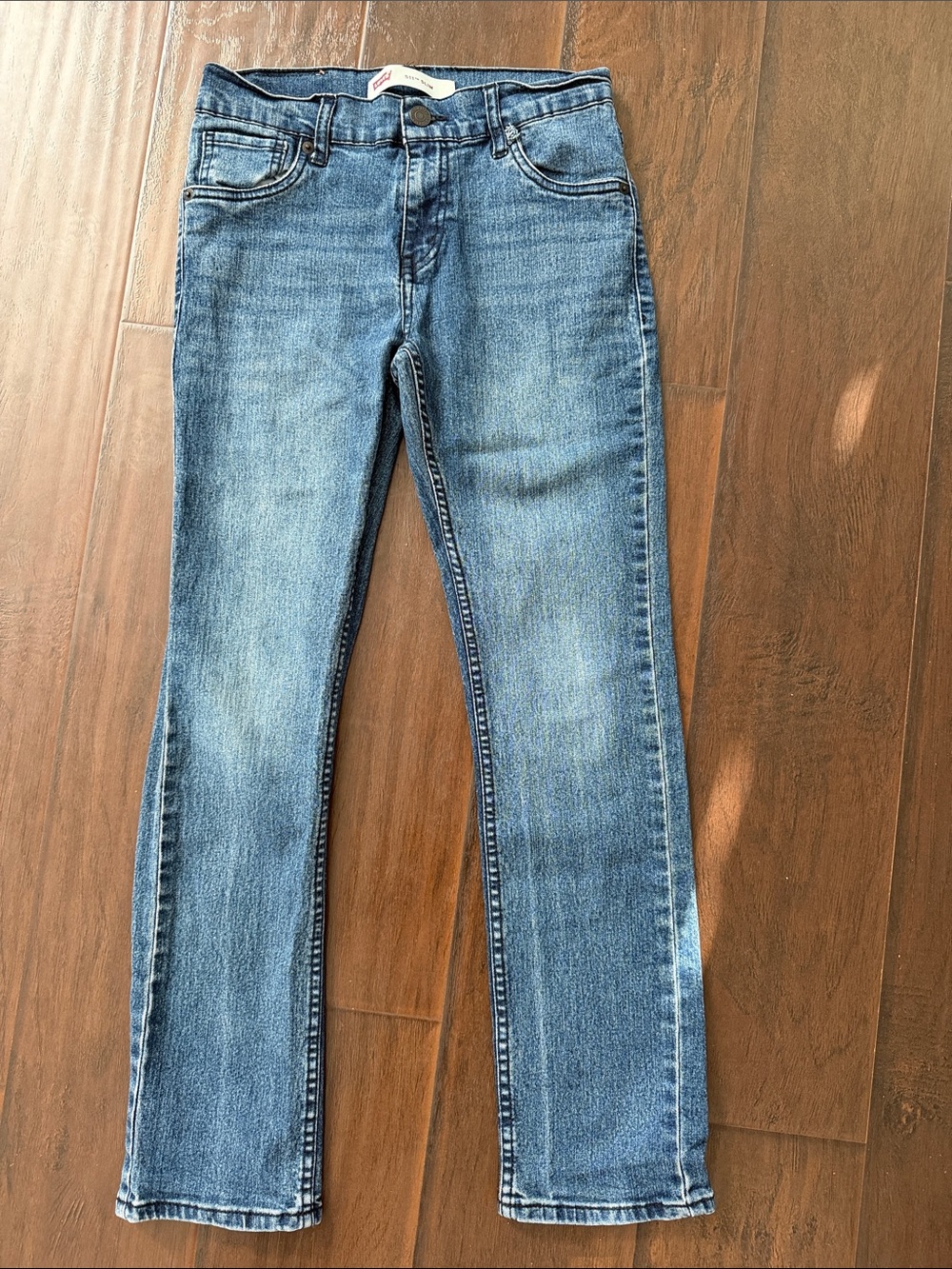 Boys 511 Slim Mid Wash Blue Straight Jeans